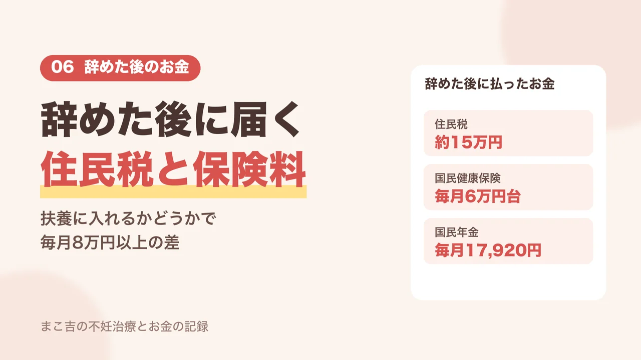 仕事を辞めた後に払った住民税・国民健康保険・国民年金