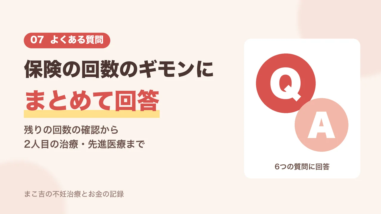 不妊治療の保険回数のよくある質問6つに回答